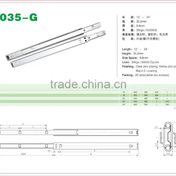 Steel Cabinet Bayonet Drawer Slide 1035-G photo-2
