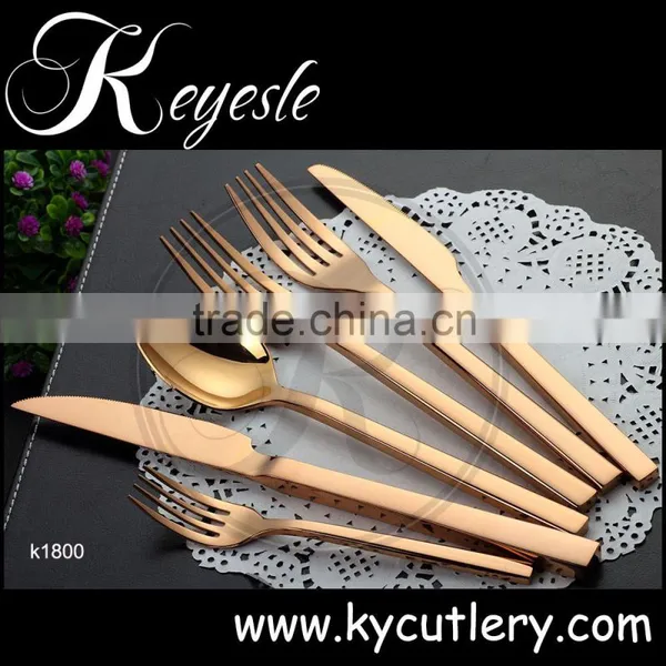 Gold Cutlery Set, Copper Cutlery, Wedding Knife and Fork Set Quality Choice