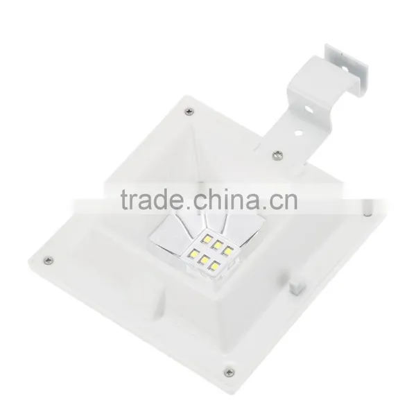 3W 6 LEDs Solar Powered Wall Mount Lamp Security Outdoor Light Dusk to Dawn Auto On/Off for Garden Door Street Yard Path White photo-5