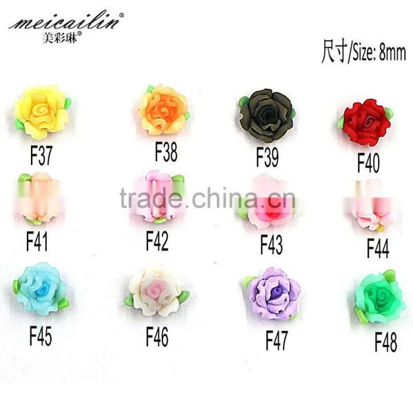 6mm Colorful Resin Flower Polymer Clay Fower for Nail Art Phone DIY Decoration photo-5