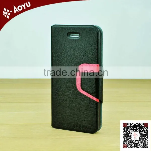 China Universal Smart Phone Wallet Style Leather Case for Iphone 5