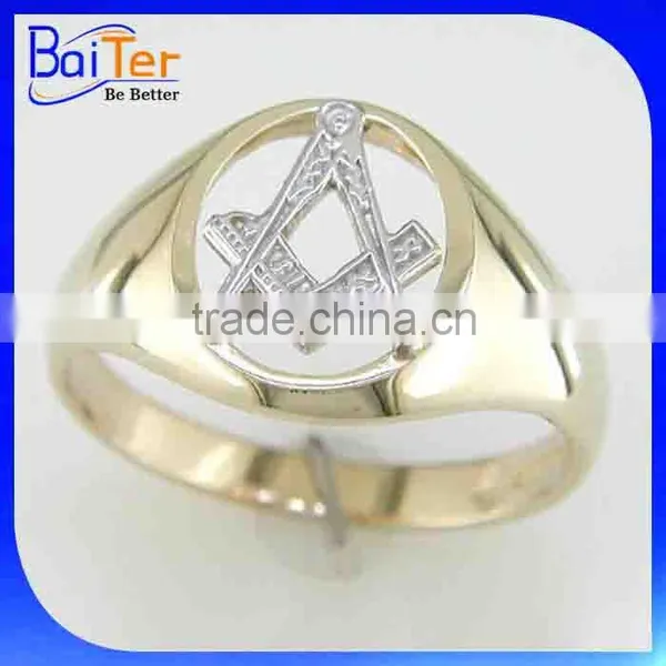 Custom Stainless Steel 18K Gold Scottish Masonic Knights Templar Ring/Royal Arch Masonic Rings photo-2