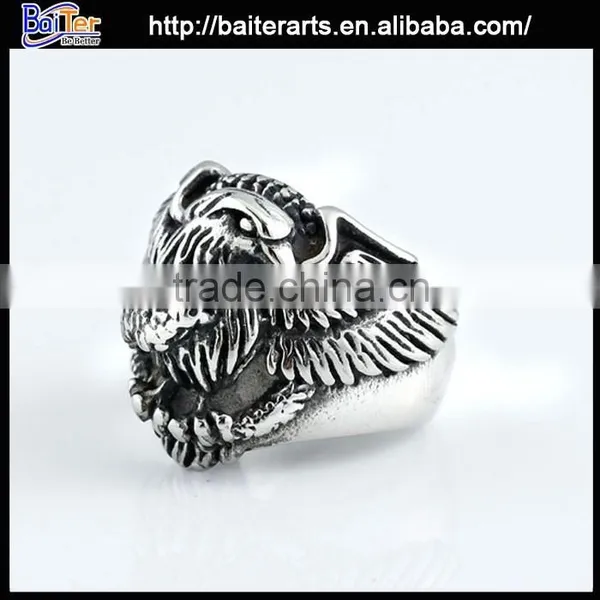 Retro Titanium 316L Stainless Steel Spikes Titanium Rings photo-4
