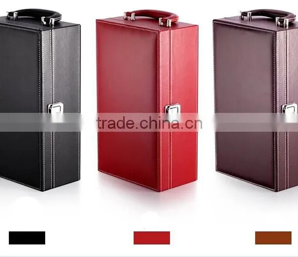 Luxury PU Leather Wine Gift Box Set With Foam Insert photo-2