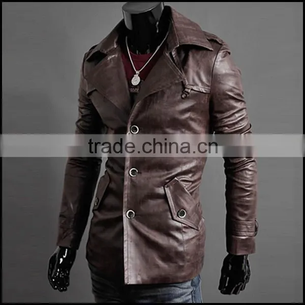Custom Latest Design Leather Jacket 100% Leather Jackets for Mens With Long Line photo-5