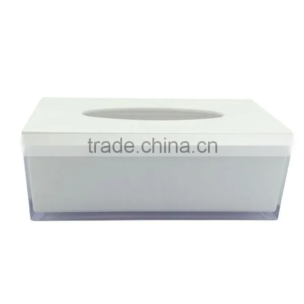 Rectangle Colored Plastic Translucent Tissue Box Cover With Diamond Inlaid photo-3
