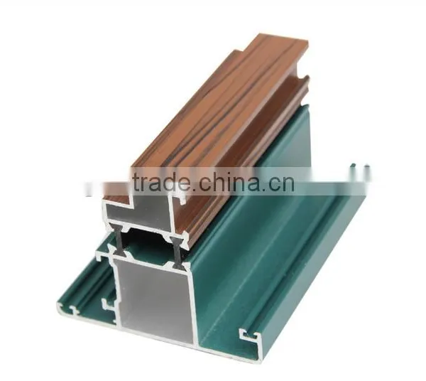 Wood Grain Finish Aluminum Glass Window photo-3