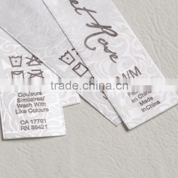 Woven Satin Ribbon Double Printed Swimwear Clothing Care Label photo-3