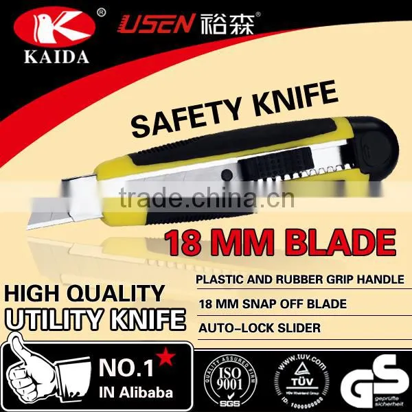 Stationery 18 mm Sliding Blade Plastic With Rubber Grip Handle Utility Knife photo-2