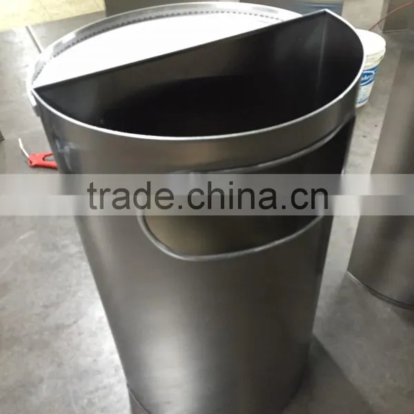 55L Stainless Steel Decorative Street Outdoor Metal Trash Can photo-4
