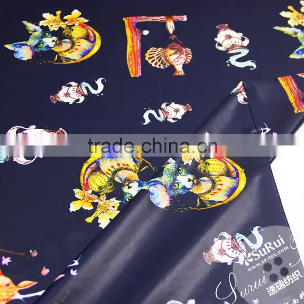 Navy Blue Cotton Printing Shirts Fabric photo-2
