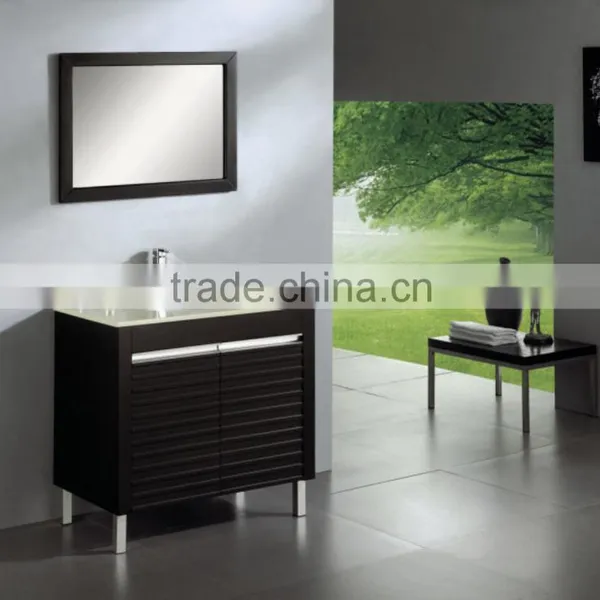 One-piece Porcelain Basin Bathroom Mirror Cabinet