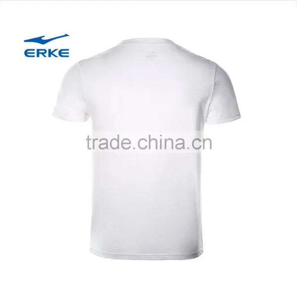 ERKE Wholesale Casual Style Summer White Printed Letters Round Neck Mens Cotton t Shirt photo-3