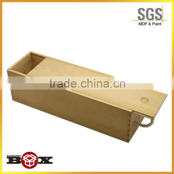 Solid Sliding Lid Wooden Wine Box photo-2