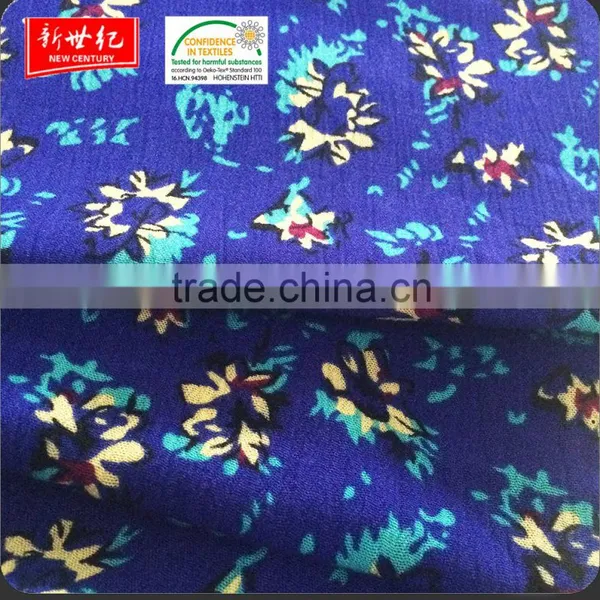 Oeko-tex Standard 30*24 135gsm Print Crinkle Rayon Fabric, Plain Crepe Viscose Fabric photo-3