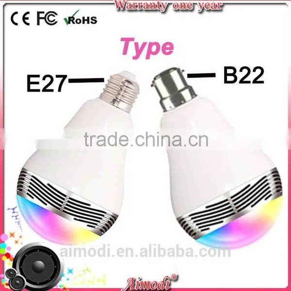 2015 New Fashion Smart LED Bulbs Speakers Smart Colorful LED Bluetooth Speaker Smart Bulb