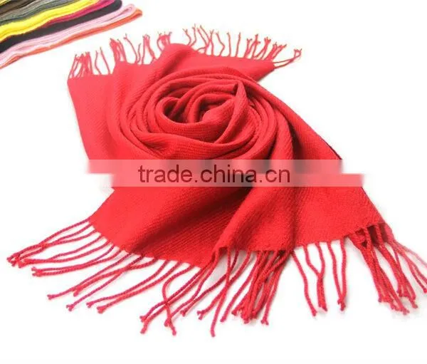 190*65cm Womens Cashmere Solid Color Pashmina Silk Scarves Tassels Scarf Wrap Shawl Stole