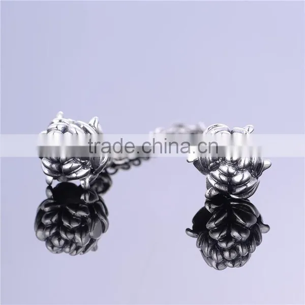 Solid Silver Flower Safety Chain Fit for Silver European Brand Bracelet photo-3