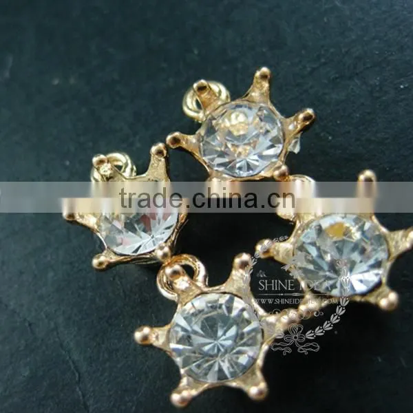 18mm Gold Plated Brass Zircon Imperial Crown Pendant Charm DIY Supplies Findings 1800148 photo-4