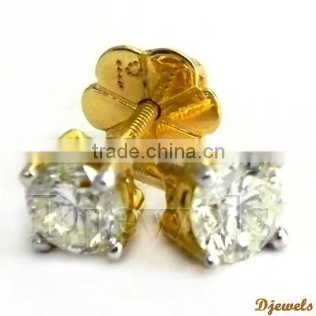 Solitaire Diamond Earrings, Diamond Stud Earrings, Dimaond Jewelry photo-2