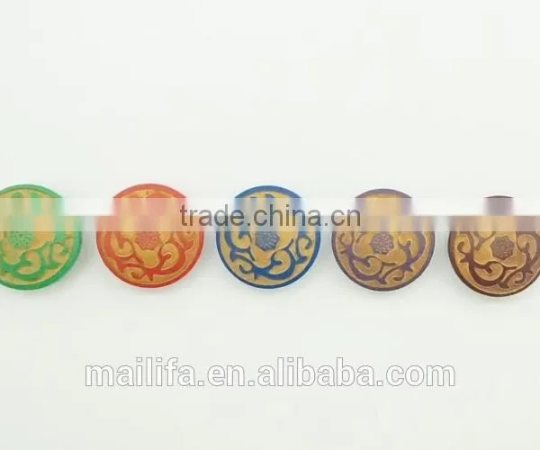 High Quality Fancy Colorful Figure Laser Engraved on Wood Shank Button photo-3