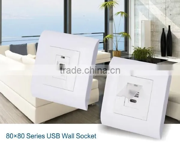 Standard Grounding and Wall Socket Type Wall Mounted Usb Outlet