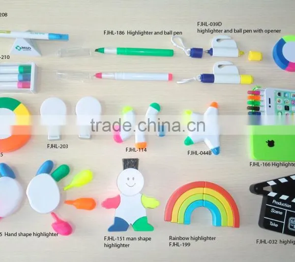 3 in 1 Fluorescent Marker Pen Highlighter/multi Colored Highlighter Pen for Promotional Novelty Fluorescent Pen Gift photo-6