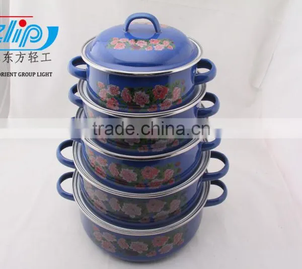 16-24 CM 5Pcs Casserole Belly Shape W/Metal Cover Dark Color Decor photo-2