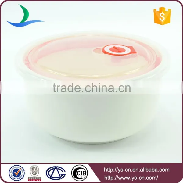 3pcs White Porcelain Ceramic Microwave Bowl Set With Lid photo-6