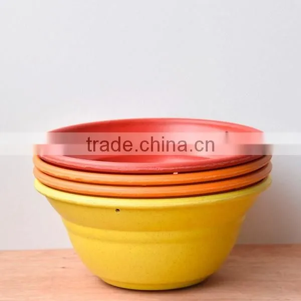 Cheap Bowl Shape Bright Color Plant Fiber Small Plastic Planters Wholesale photo-2