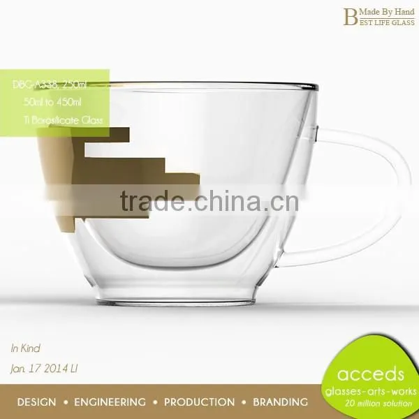 Decorative Unique Design Latte Coffee Glass Mug photo-2