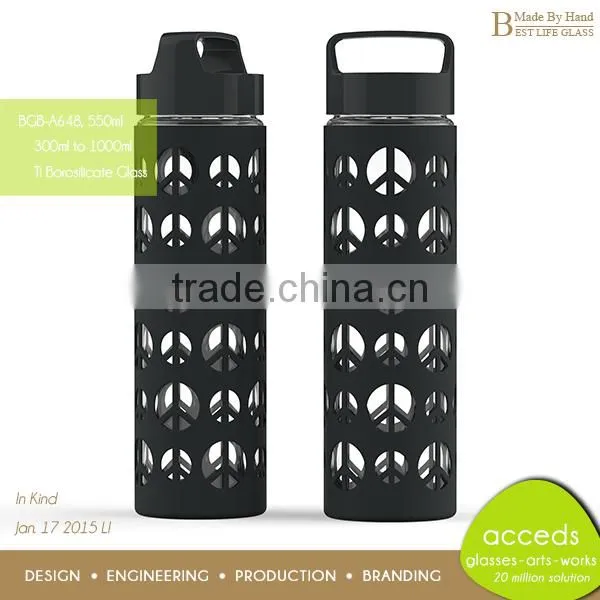 Custom Heat Resistant Glass Sport Drinking Bottle photo-5