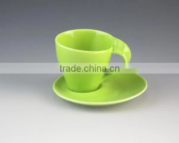 100 ml Porcelain Cup and Saucer Glazed Microwave Safety photo-5