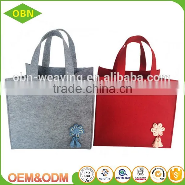 Wholesale Custom China Large Customized Handmade Wool Felt Beach Lady Hand Tote Bag for Sale photo-2