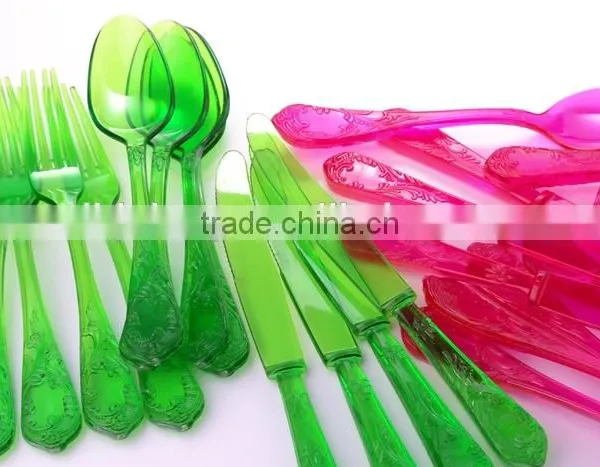 Wholesale Big Plastic Dessert Cake Cutlery Set/plastic Fork Knife Spoon Set ,dinnerware photo-6