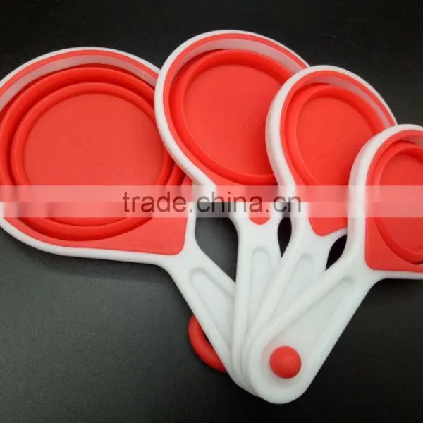 Collapsible Silicone Measuring Cups Spoons Set of 4 for Baking Set photo-2