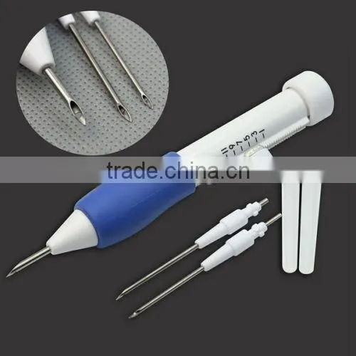 3 Size Sewing Embroidery Stitching Punch Needle Craft Tool 2 Threader Guide DIY photo-2