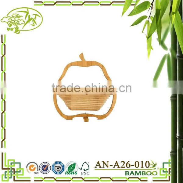 Aonong All-Natural Bamboo Folding Collapsible Fruit Basket photo-3