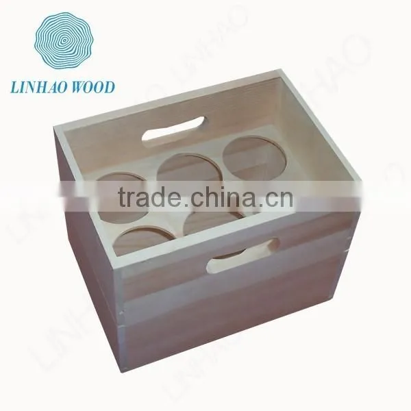 Wine Box Wood, 6 Bottle Wood Wine Box, Wood Box for Wine Glasses photo-2