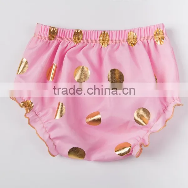 2016 Baby Cotton Gold Polka Dot Ruffles Bloomers for Kids Baby Bodysuit photo-5