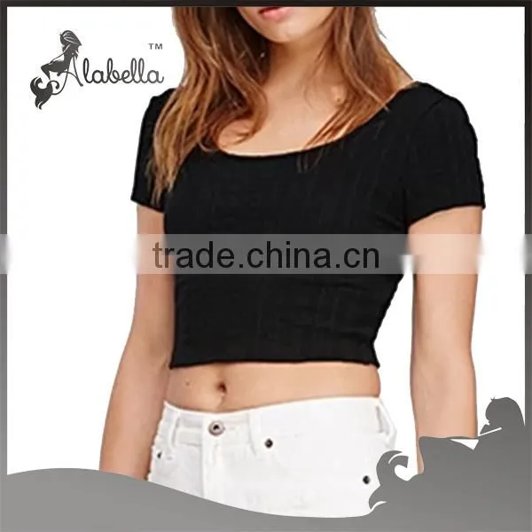 Scoop Neck Crop Tops With 100% Cotton Fabric photo-2