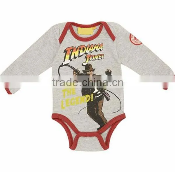 Newest Fashion Retro Indiana Jones Printed Baby Boys Lovely Jumpsuit for Kids Cotton Bodysuit