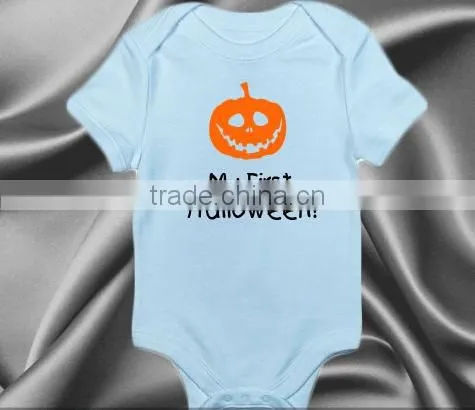 Halloween Children Cotton Orange Pumpkin Pattern Newborn Baby Unisex Bodysuit Romper photo-2