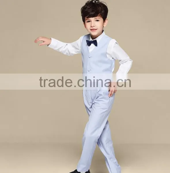 2017 New Latest Fashion Design Tie Vest Coat Pant 5 Pieces Boy Suit photo-3