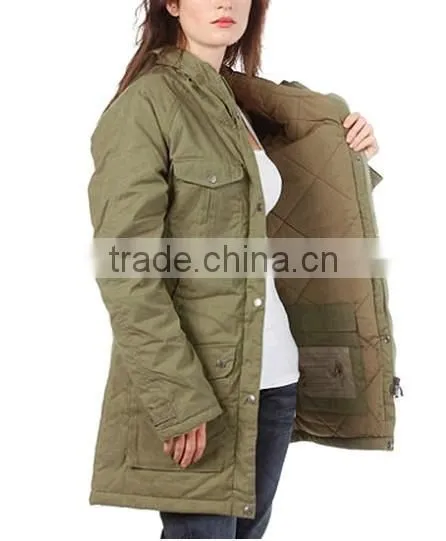 Army Style Women's Parka Clothing PQ329 photo-4