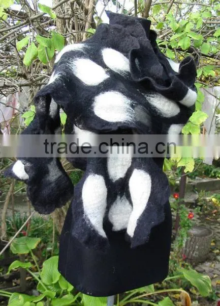 Felt Shawl,Nuno Felt Shawl,Felt Wrap Shawl,Merino Wool Shawl,Black Shawl,European Shawl, Wool Cape,Nuno Felt Capelet,Handmade photo-4