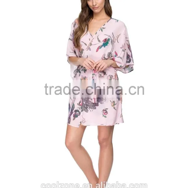 100% Silk Regular Fit Floral Pattern Kimono Robe,fashion Open Front Kimono Robe photo-6