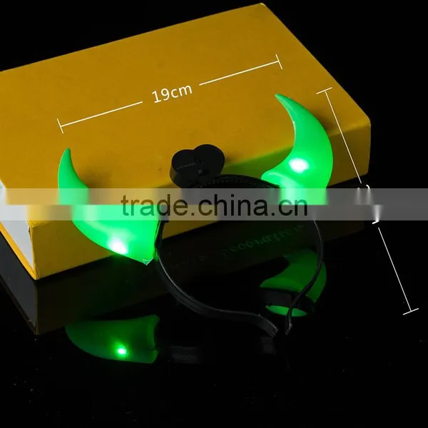 Halloween Party Colorful Led Hair Band Lashing ox Horns Hair Band photo-5