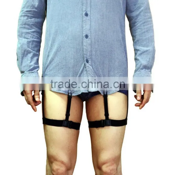 Punk Mens Adjustable Invisible Shirt Stays Garters Leg Thigh Elastic Garter Belt Suspender Accessories photo-2