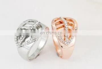Engagement Women Rings Jewelry Gold Color Fashion White AAA CZ Cubic Zirconia Leaves Ring For Female Wedding Gift photo-2